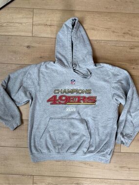 San Francisco 49ers Hoodie 2012 NFC Champions Super Bowl XLVII Gray Mens XL